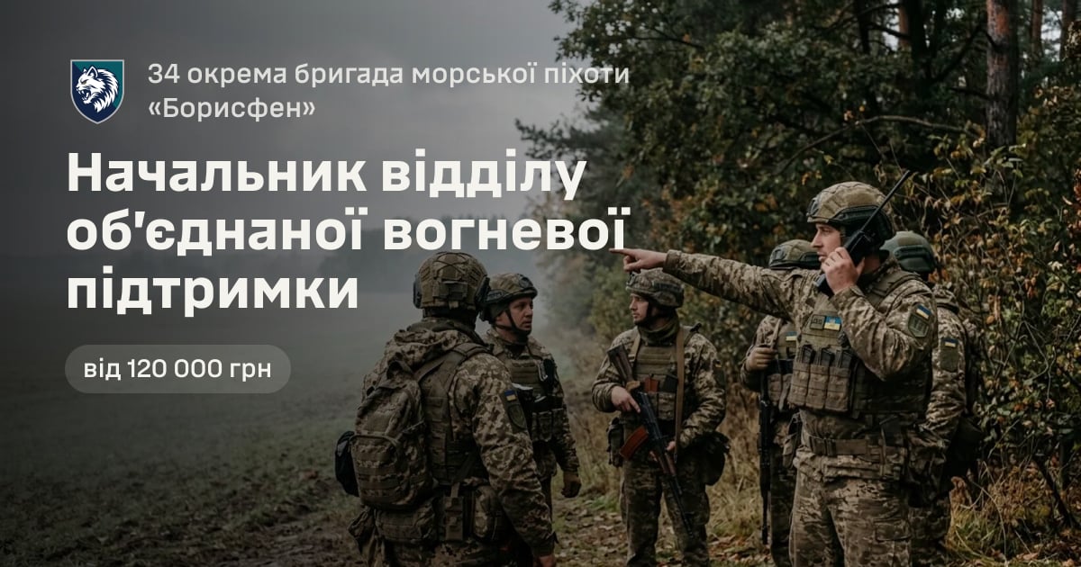 Начальник відділу об’єднаної вогневої підтримки — 34 окрема бригада морської піхоти «Борисфен»