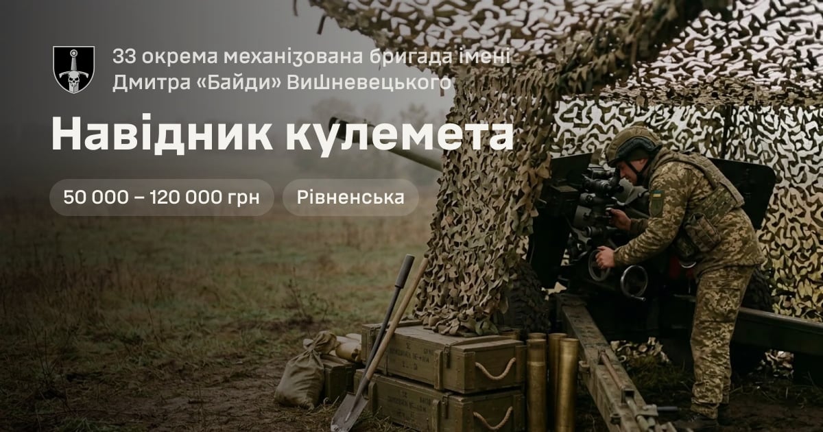 Навідник кулемета — 33 окрема механізована бригада імені Дмитра «Байди» Вишневецького