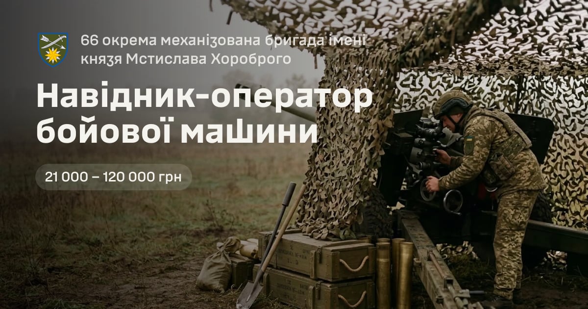 Навідник-оператор бойової машини — 66 окрема механізована бригада імені князя Мстислава Хороброго
