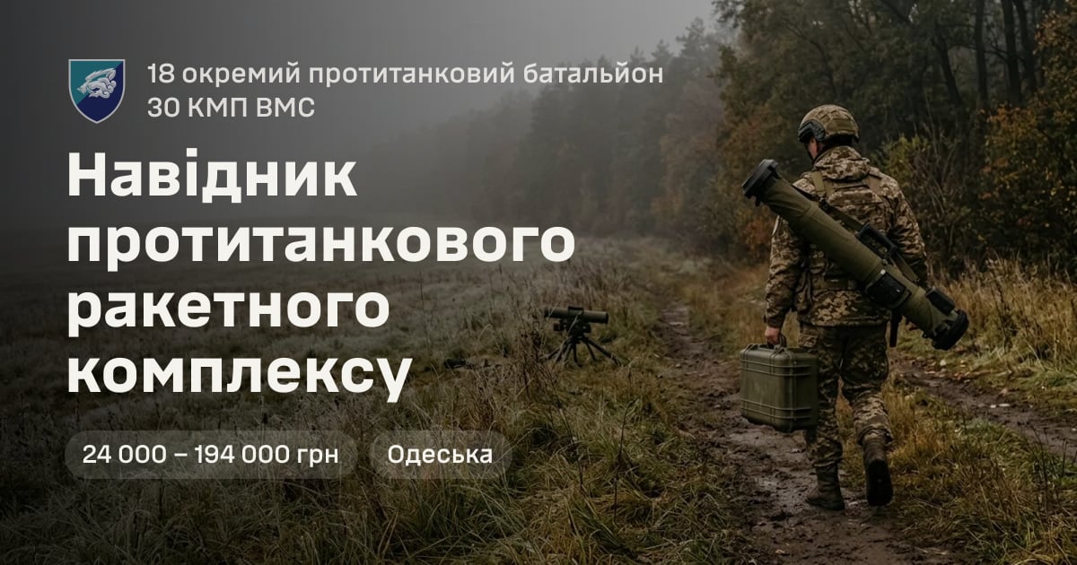 Навідник протитанкового ракетного комплексу — 18 окремий протитанковий батальйон 30 КМП ВМС