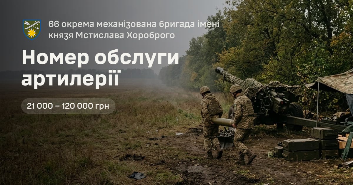 Номер обслуги артилерії — 66 окрема механізована бригада імені князя Мстислава Хороброго