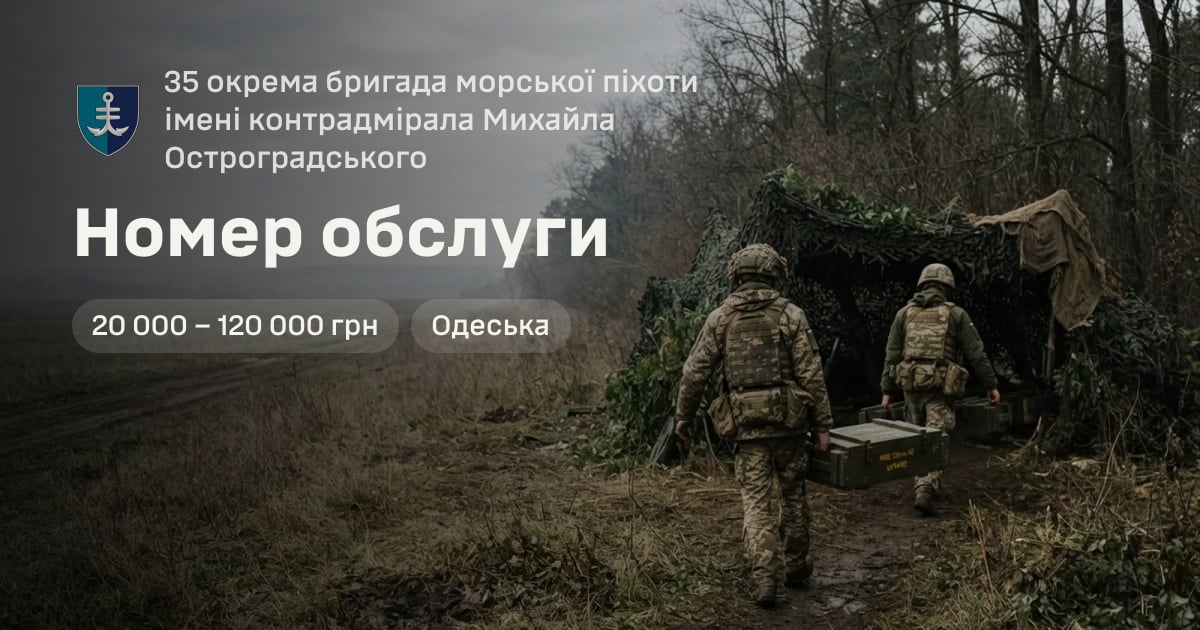 Номер обслуги — 35 окрема бригада морської піхоти імені контрадмірала Михайла Остроградського