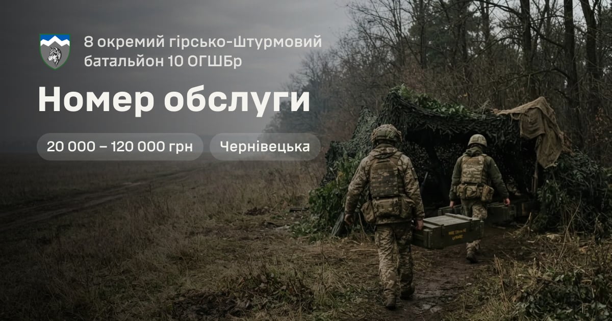 Номер обслуги — 8 окремий гірсько-штурмовий батальйон 10 ОГШБр
