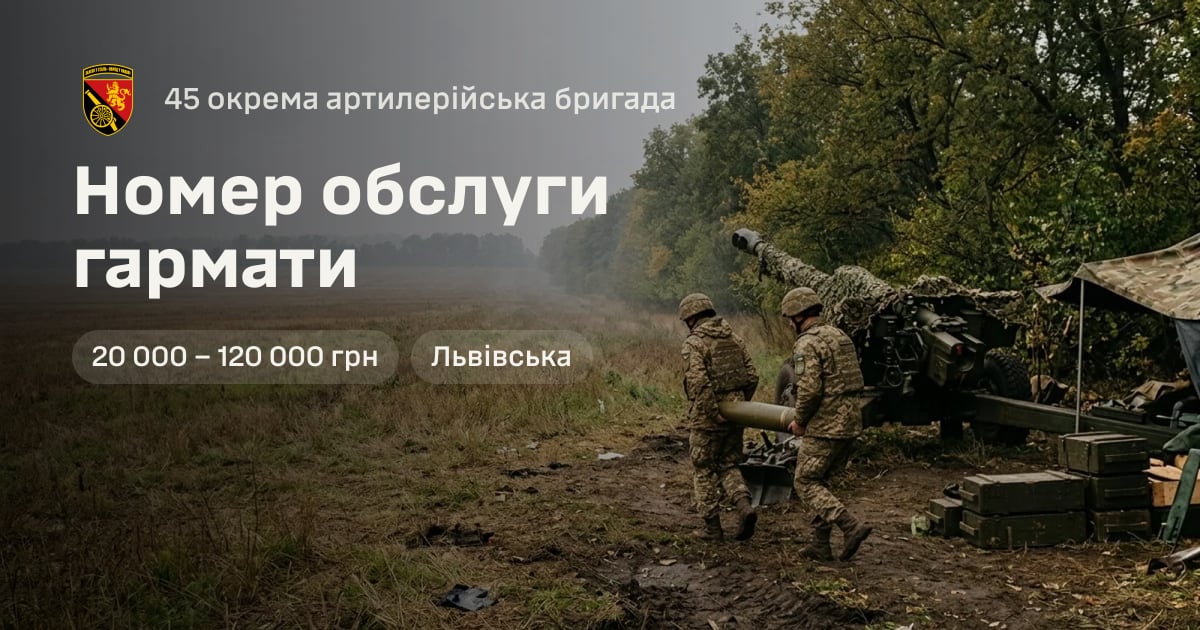 Номер обслуги гармати — 45 окрема артилерійська бригада