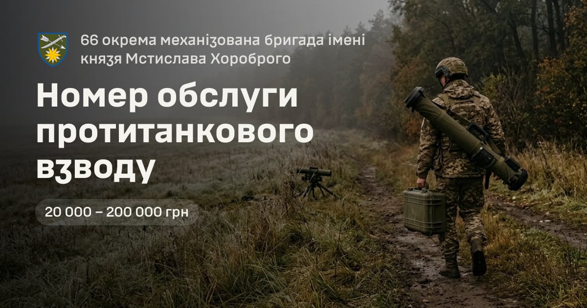 Номер обслуги протитанкового взводу — 66 окрема механізована бригада імені князя Мстислава Хороброго