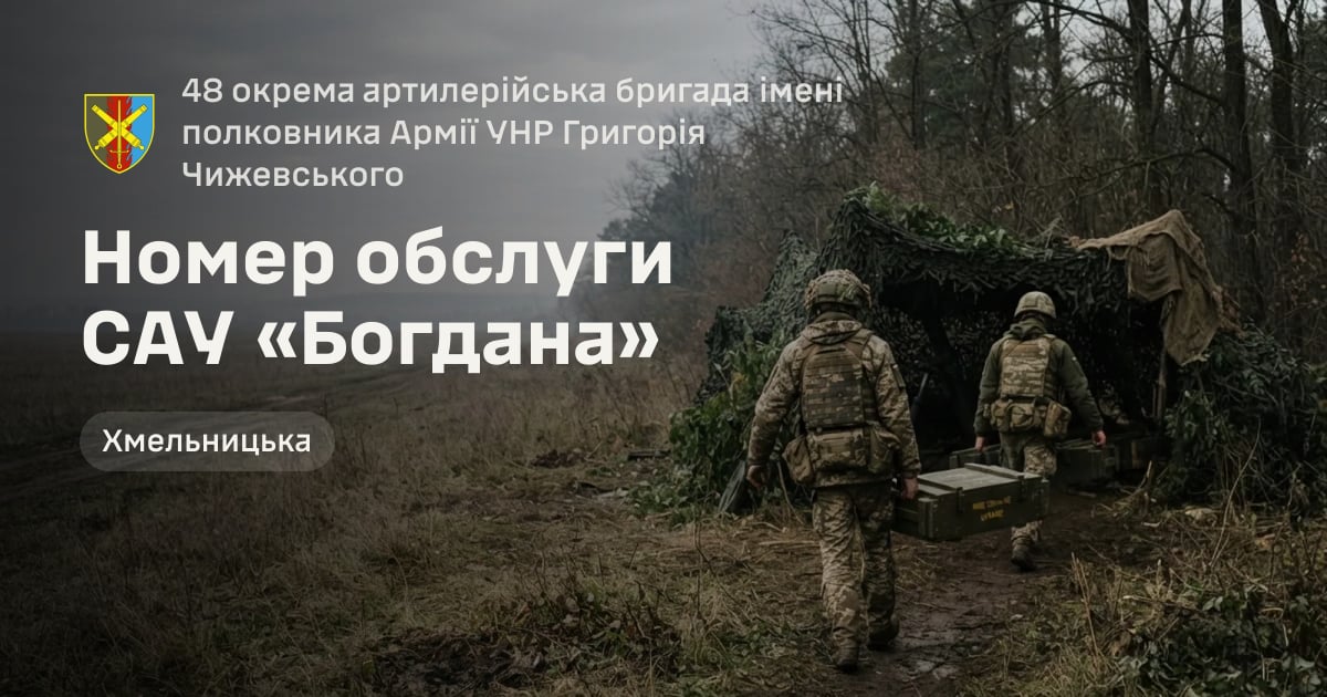 Номер обслуги САУ «Богдана» — 48 окрема артилерійська бригада імені полковника Армії УНР Григорія Чижевського