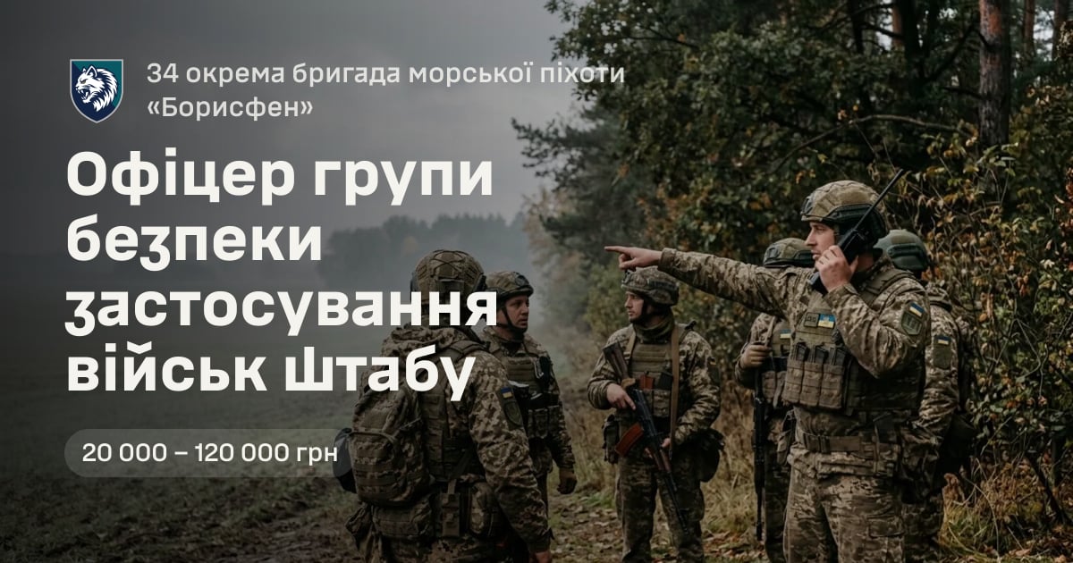 Офіцер групи безпеки застосування військ штабу — 34 окрема бригада морської піхоти «Борисфен»
