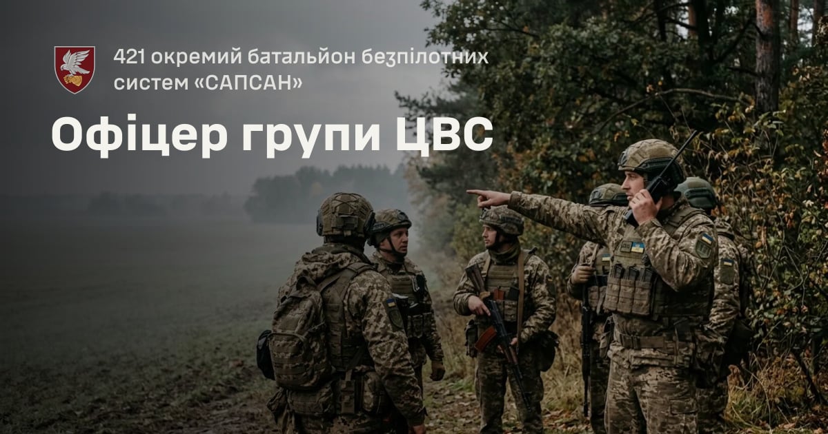 Офіцер групи ЦВС — 421 окремий батальйон безпілотних систем «САПСАН»