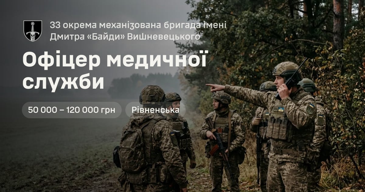 Офіцер медичної служби — 33 окрема механізована бригада імені Дмитра «Байди» Вишневецького