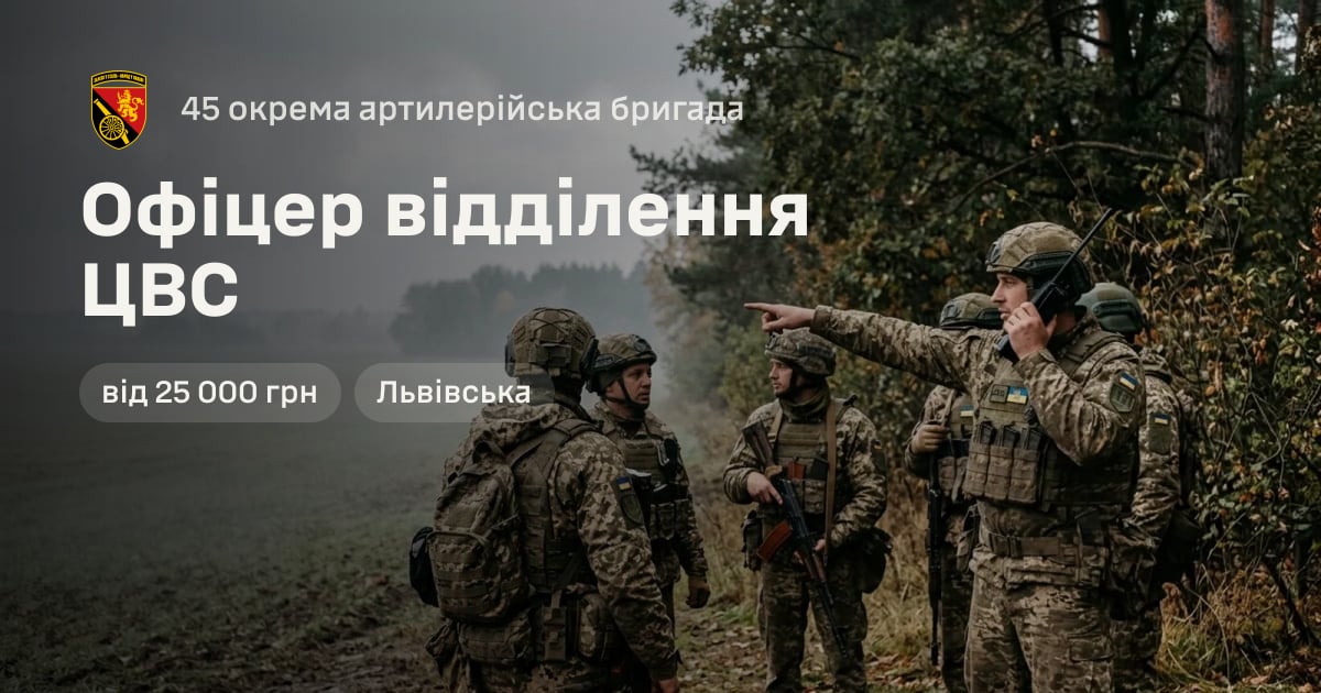 Офіцер відділення ЦВС — 45 окрема артилерійська бригада