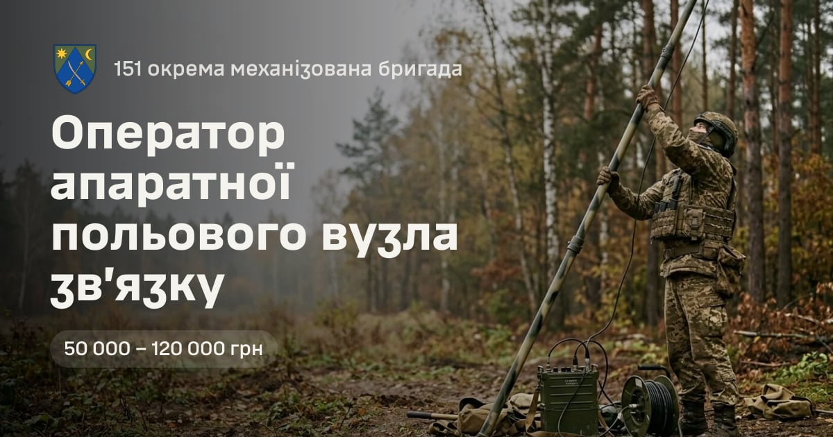 Оператор апаратної польового вузла зв’язку — 151 окрема механізована бригада