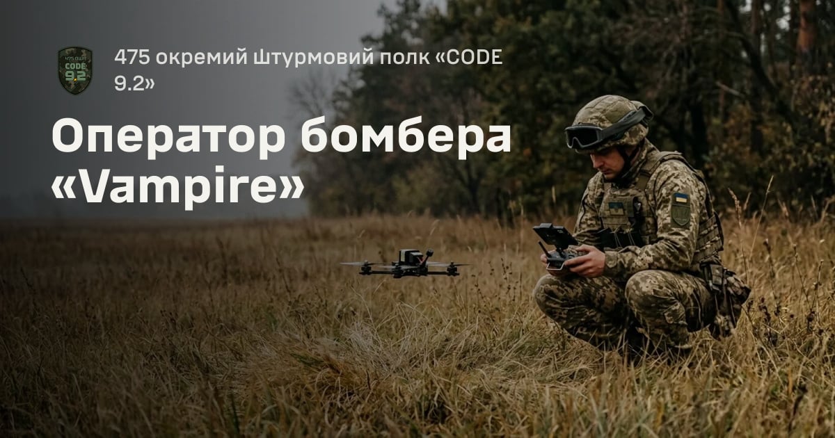 Оператор бомбера «Vampire» — 475 окремий штурмовий полк «CODE 9.2»