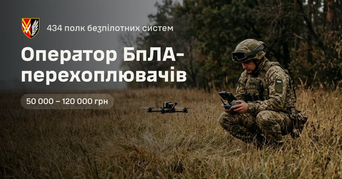 Оператор БпЛА-перехоплювачів — 434 полк безпілотних систем