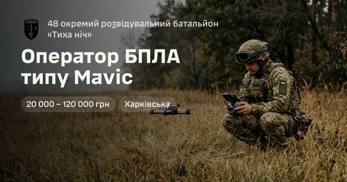 Оператор БПЛА типу Mavic — 48 окремий розвідувальний батальйон «Тиха ніч»