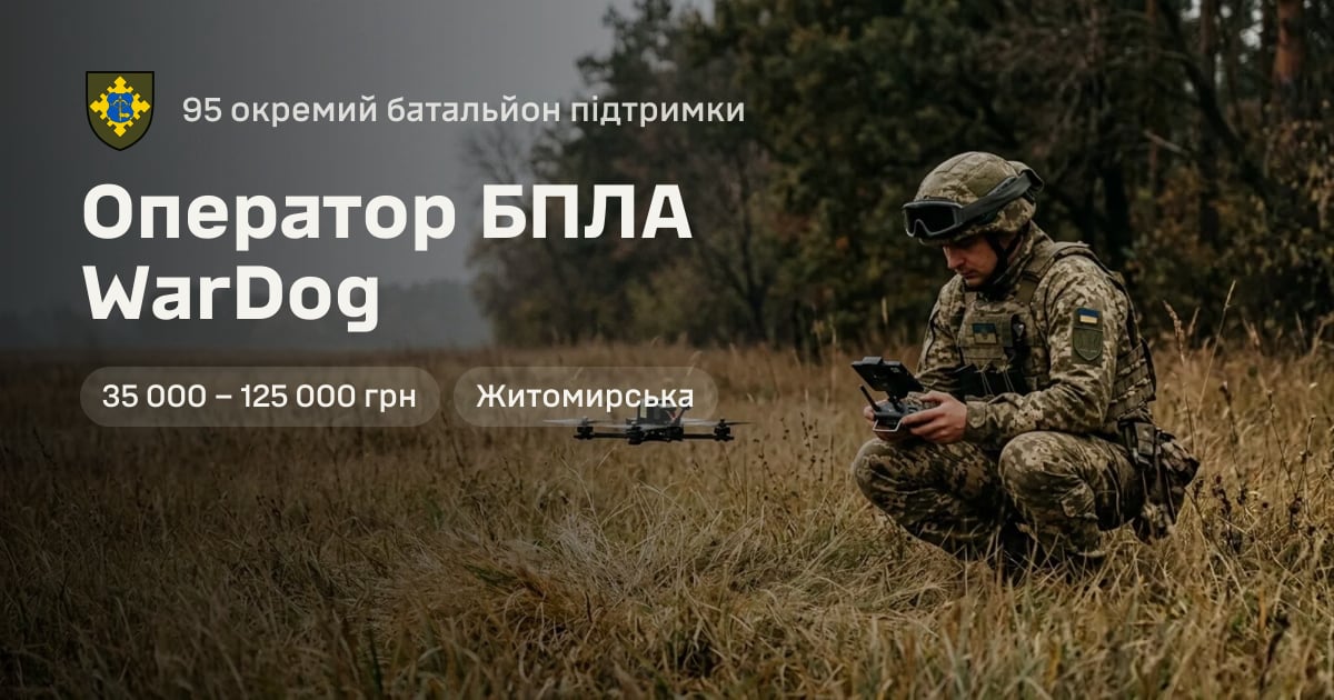 Оператор БПЛА WarDog — 95 окремий батальйон підтримки