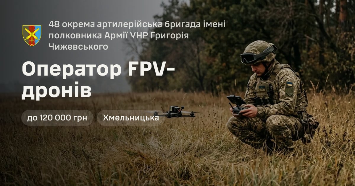 Оператор FPV-дронів — 48 окрема артилерійська бригада імені полковника Армії УНР Григорія Чижевського
