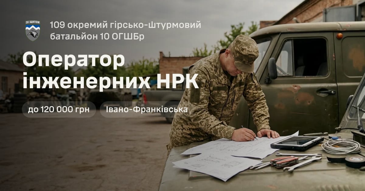 Оператор інженерних НРК — 109 окремий гірсько-штурмовий батальйон 10 ОГШБр