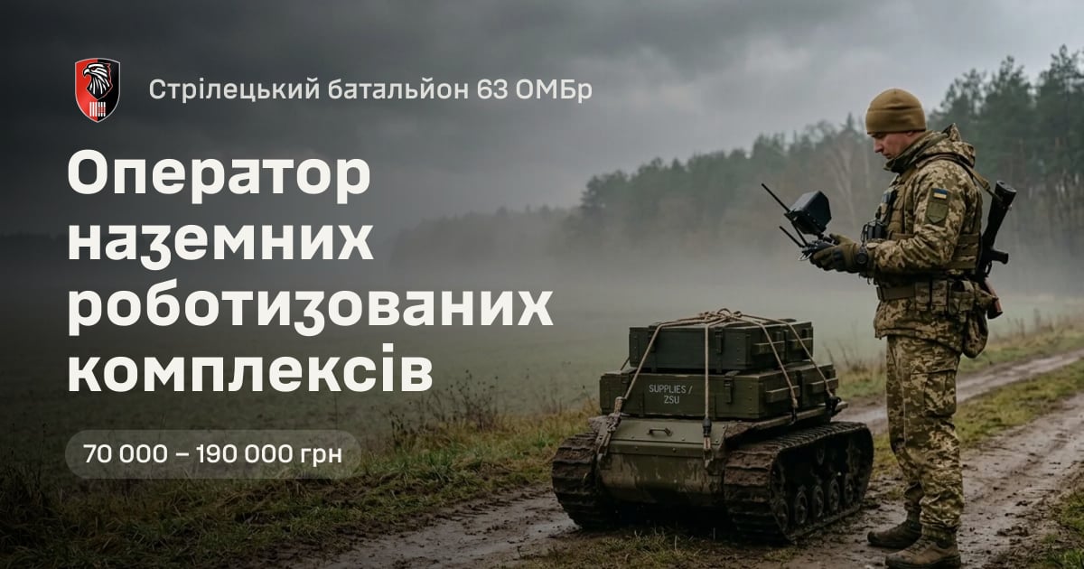 Оператор наземних роботизованих комплексів — Стрілецький батальйон 63 ОМБр