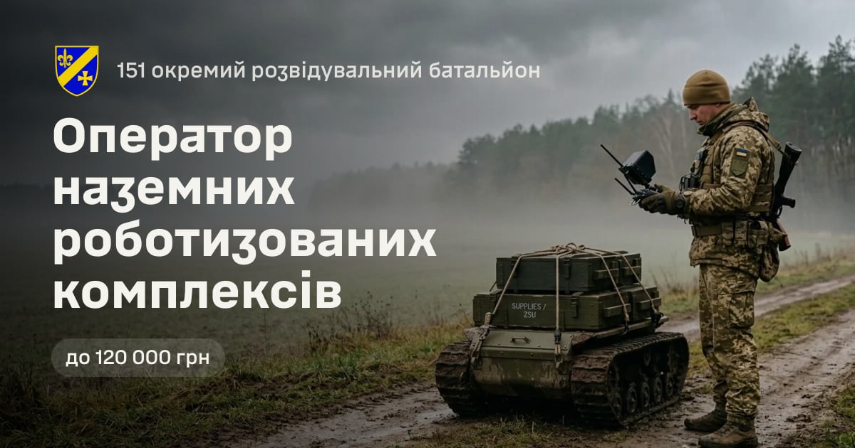 Оператор наземних роботизованих комплексів — 151 окремий розвідувальний батальйон