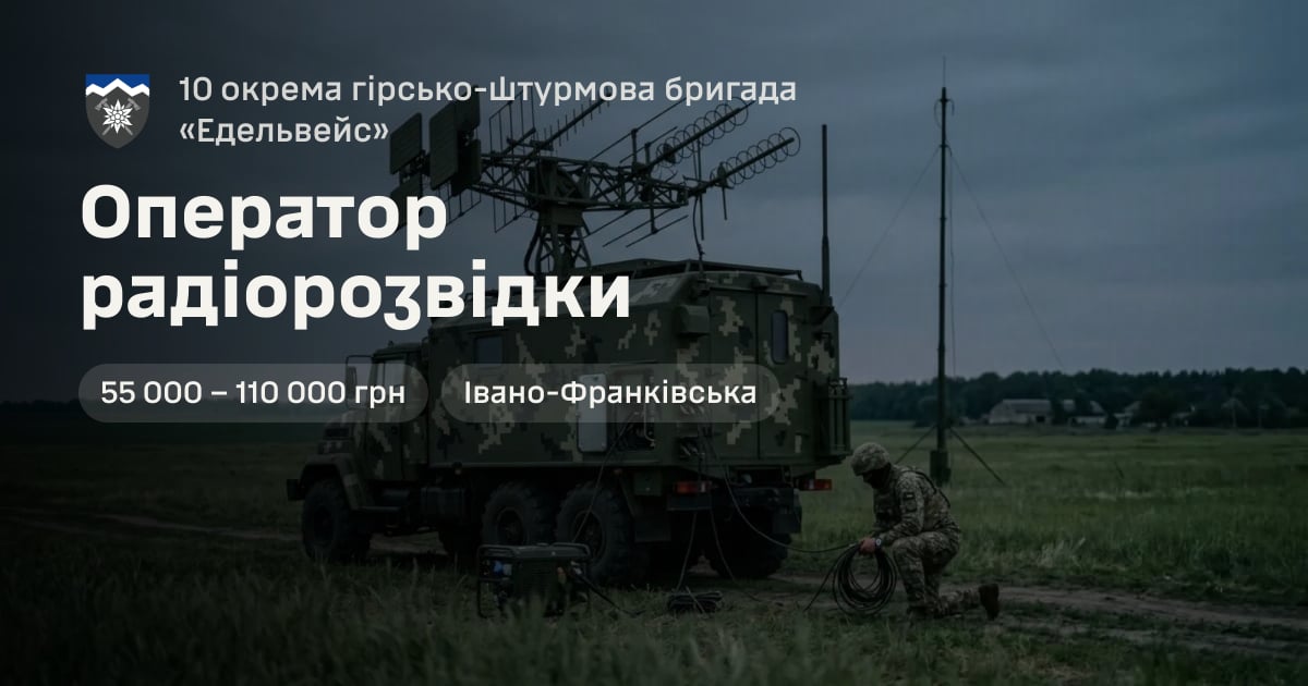 Оператор радіорозвідки — 10 окрема гірсько-штурмова бригада «Едельвейс»