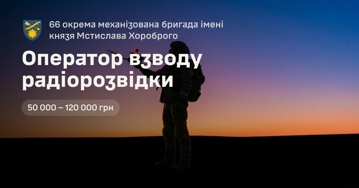 Оператор взводу радіорозвідки — 66 окрема механізована бригада імені князя Мстислава Хороброго