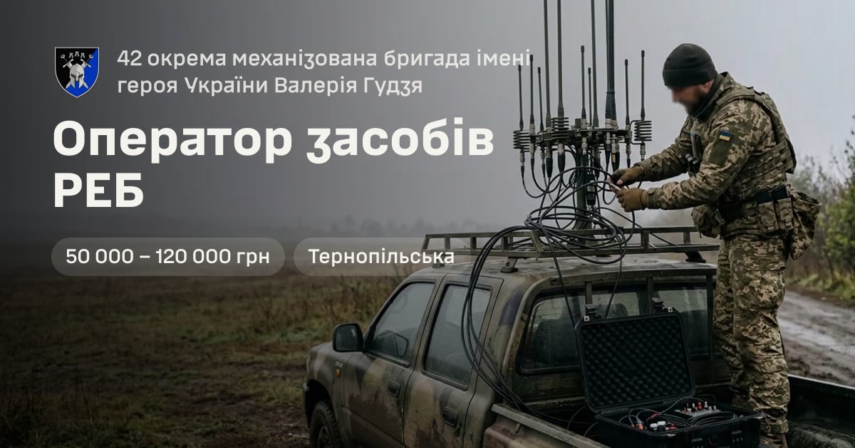 Оператор засобів РЕБ — 42 окрема механізована бригада імені героя України Валерія Гудзя