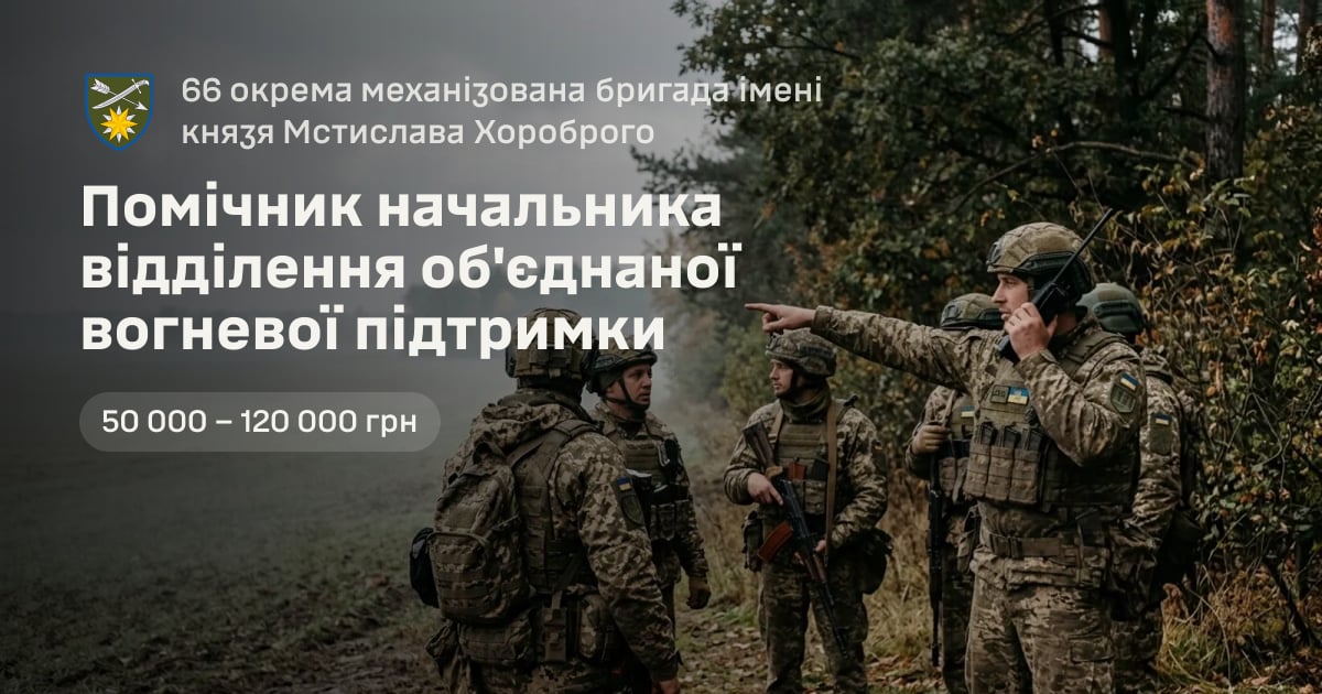 Помічник начальника відділення об'єднаної вогневої підтримки — 66 окрема механізована бригада імені князя Мстислава Хороброго