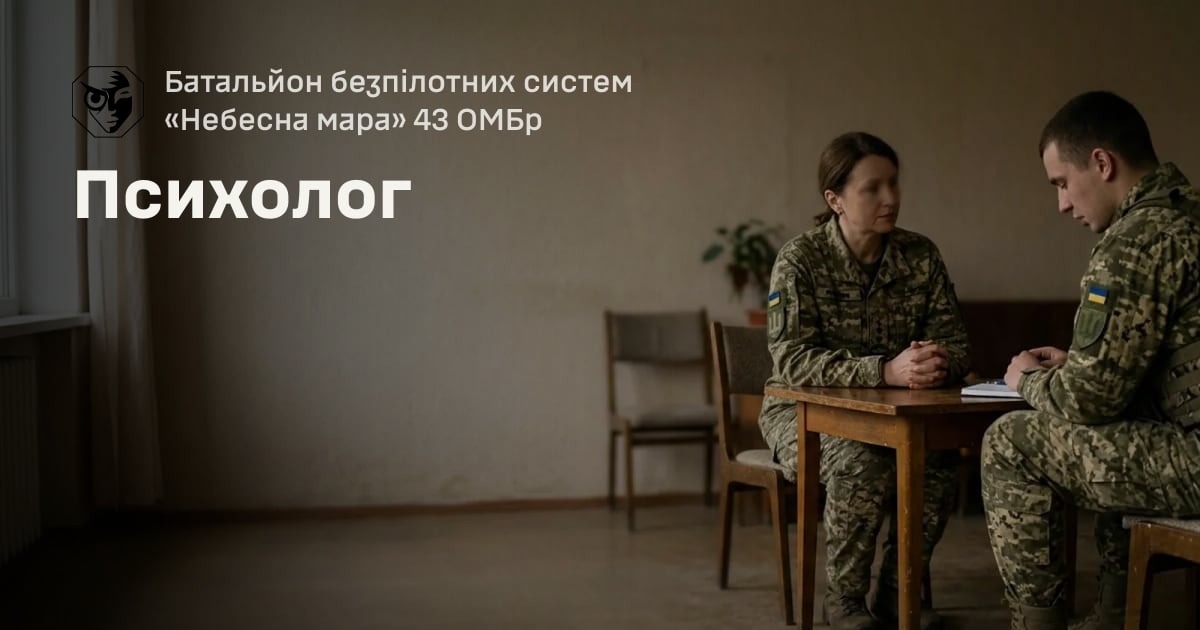 Психолог — Батальйон безпілотних систем «Небесна мара» 43 ОМБр
