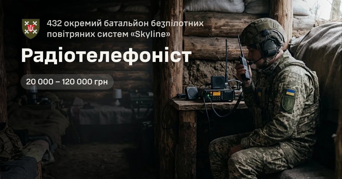 Радіотелефоніст — 432 окремий батальйон безпілотних повітряних систем «Skyline»