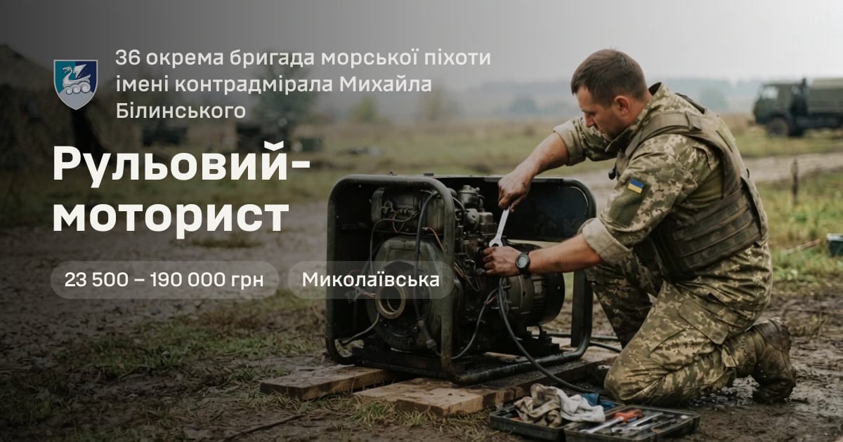 Рульовий-моторист — 36 окрема бригада морської піхоти імені контрадмірала Михайла Білинського