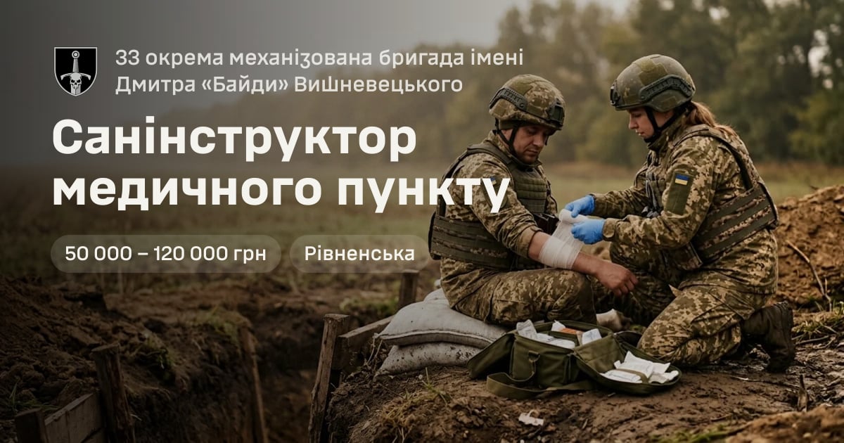 Санінструктор медичного пункту — 33 окрема механізована бригада імені Дмитра «Байди» Вишневецького