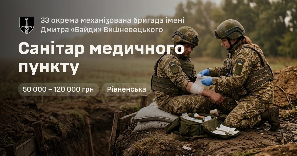 Санітар медичного пункту — 33 окрема механізована бригада імені Дмитра «Байди» Вишневецького