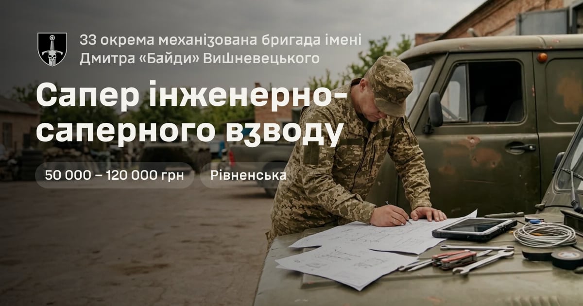 Сапер інженерно-саперного взводу — 33 окрема механізована бригада імені Дмитра «Байди» Вишневецького