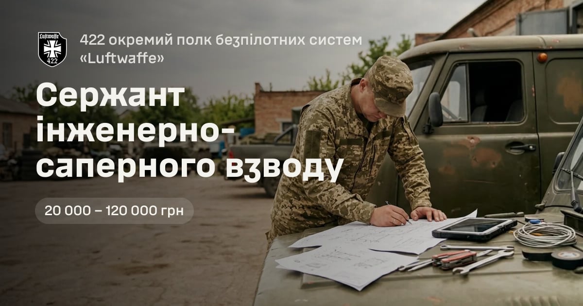 Сержант інженерно-саперного взводу — 422 окремий полк безпілотних систем «Luftwaffe»