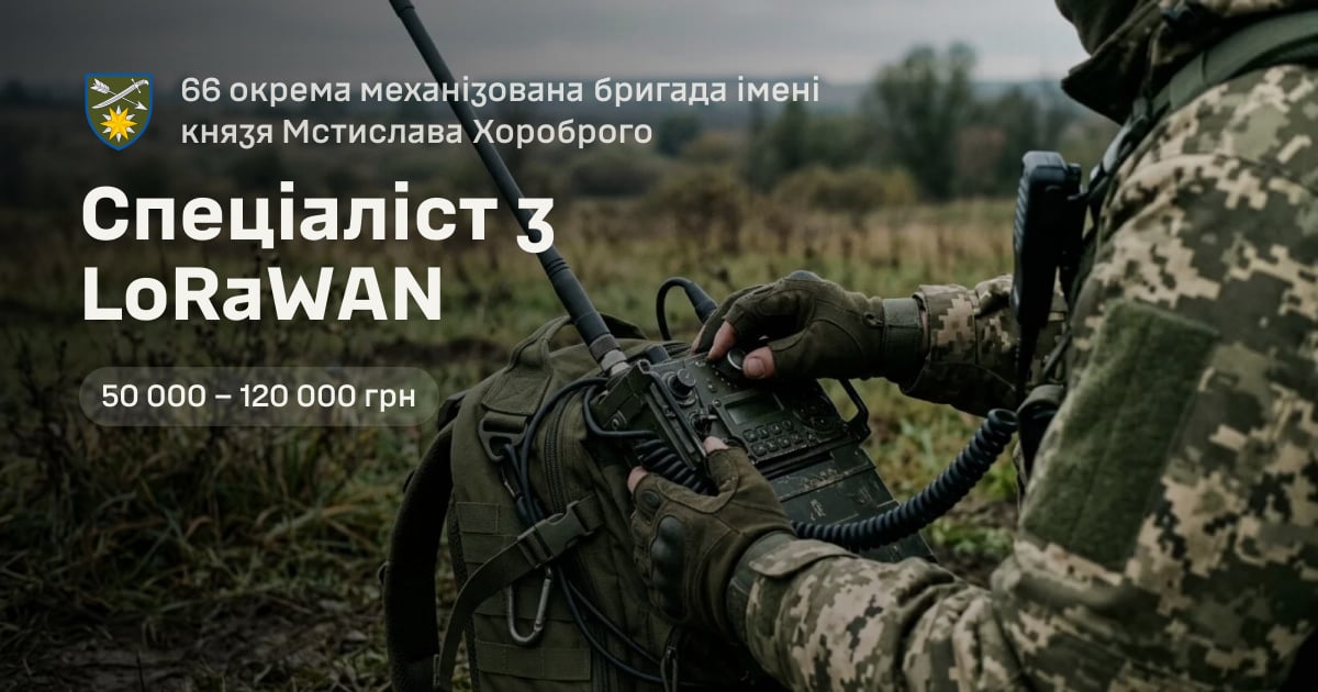 Спеціаліст з LoRaWAN — 66 окрема механізована бригада імені князя Мстислава Хороброго