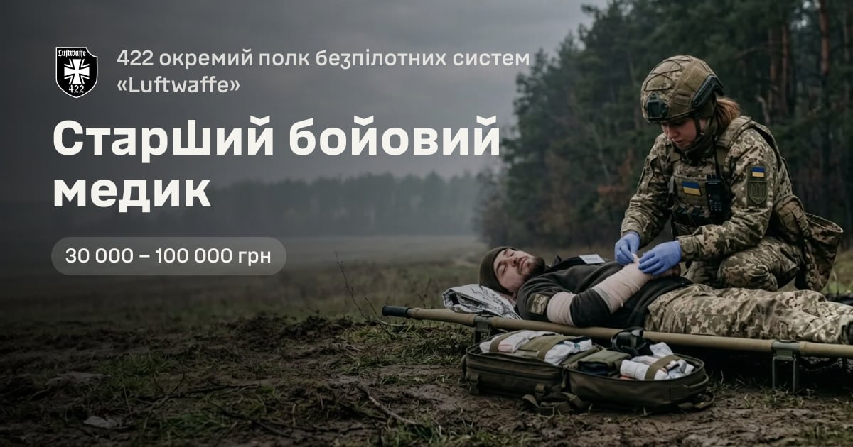 Старший бойовий медик — 422 окремий полк безпілотних систем «Luftwaffe»
