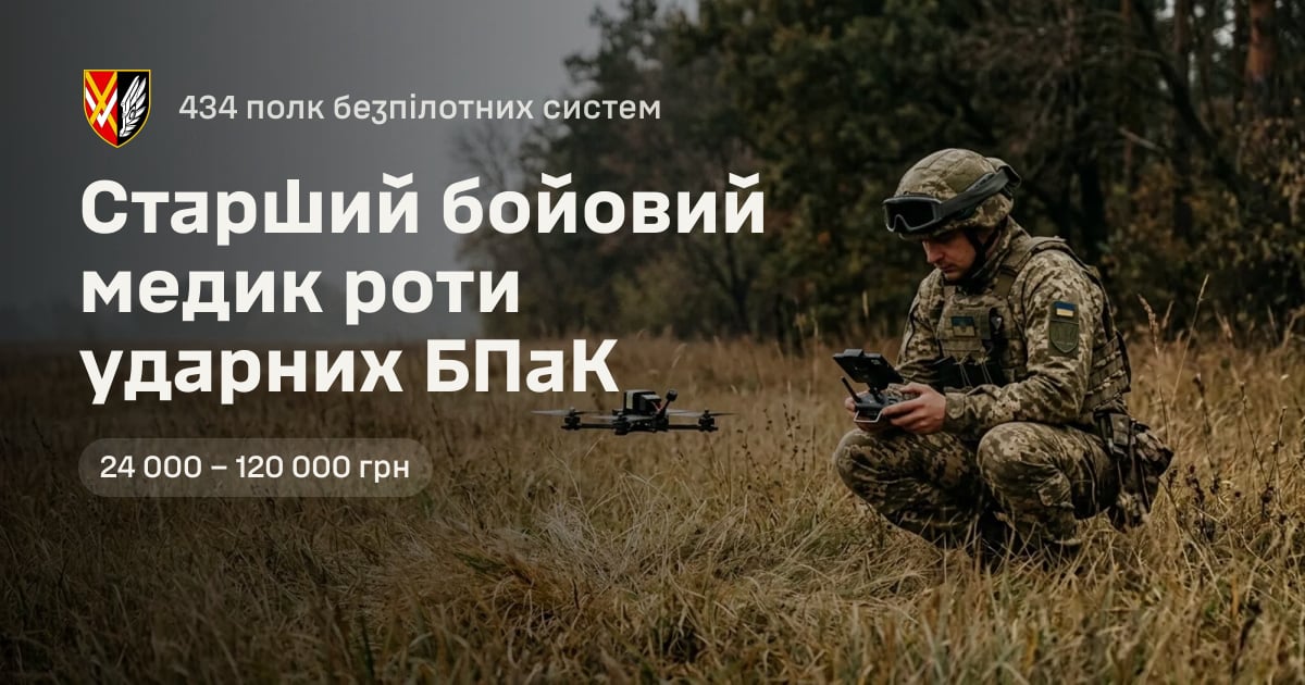 Старший бойовий медик роти ударних БПаК — 434 полк безпілотних систем