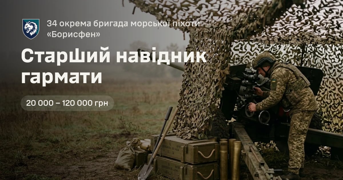 Старший навідник гармати — 34 окрема бригада морської піхоти «Борисфен»