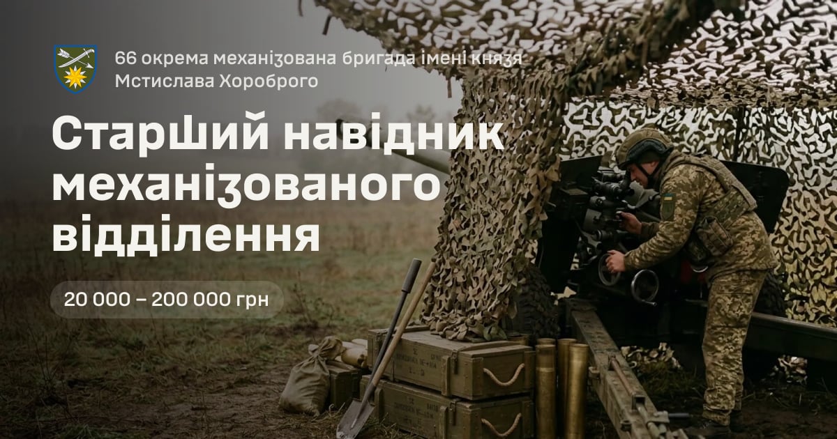 Старший навідник механізованого відділення — 66 окрема механізована бригада імені князя Мстислава Хороброго
