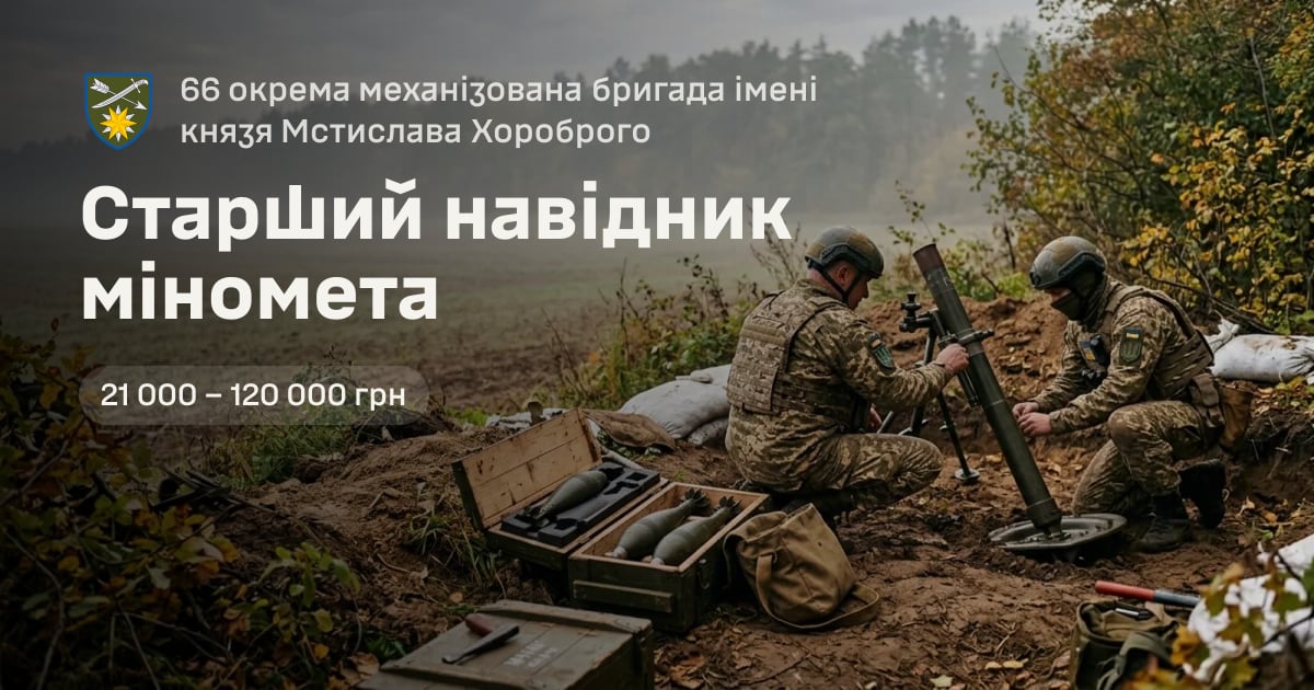 Старший навідник міномета — 66 окрема механізована бригада імені князя Мстислава Хороброго