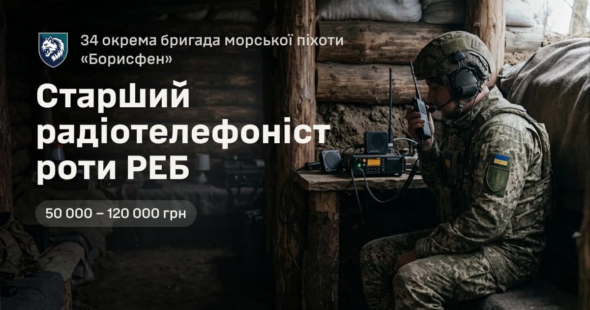 Старший радіотелефоніст роти РЕБ — 34 окрема бригада морської піхоти «Борисфен»