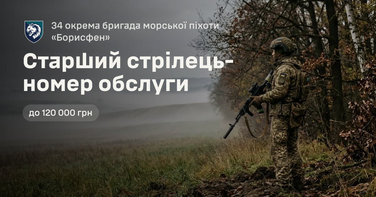 Старший стрілець-номер обслуги — 34 окрема бригада морської піхоти «Борисфен»