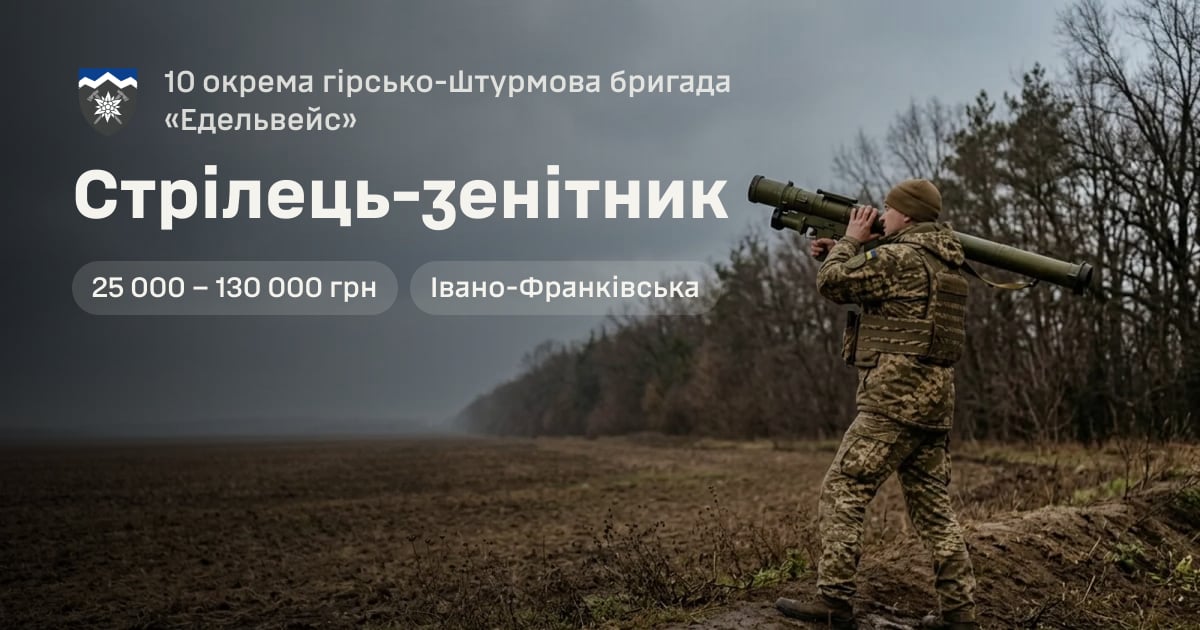 Стрілець-зенітник — 10 окрема гірсько-штурмова бригада «Едельвейс»