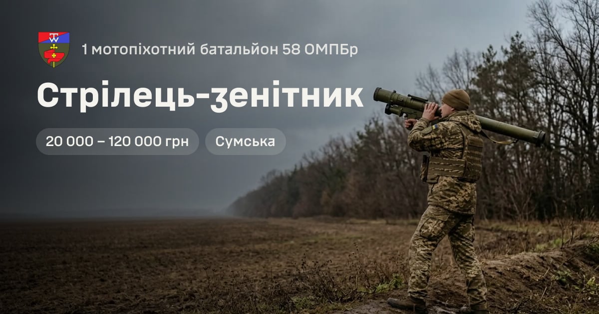 Стрілець-зенітник — 1 мотопіхотний батальйон 58 ОМПБр