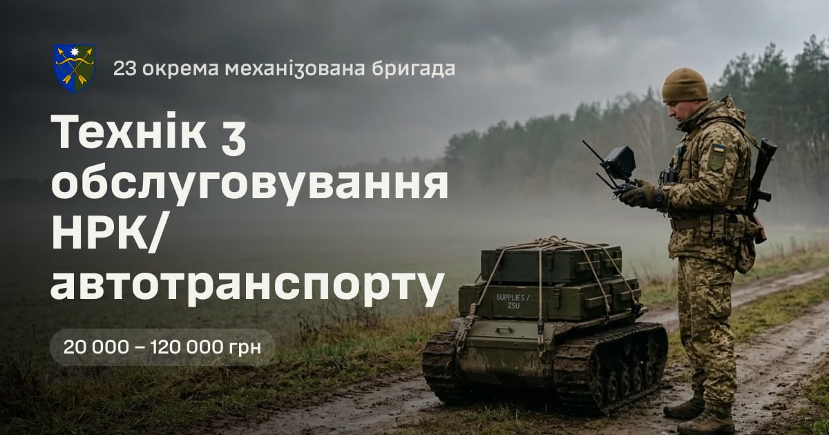 Технік з обслуговування НРК/автотранспорту — 23 окрема механізована бригада
