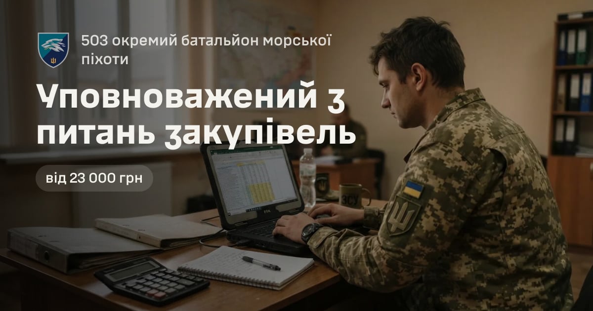 Уповноважений з питань закупівель — 503 окремий батальйон морської піхоти