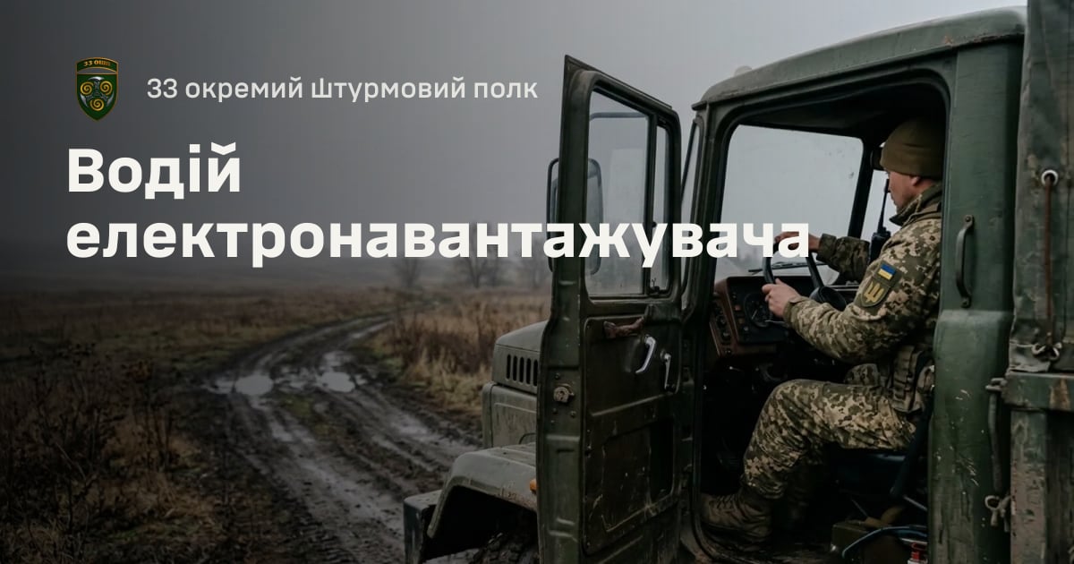 Водій електронавантажувача — 33 окремий штурмовий полк
