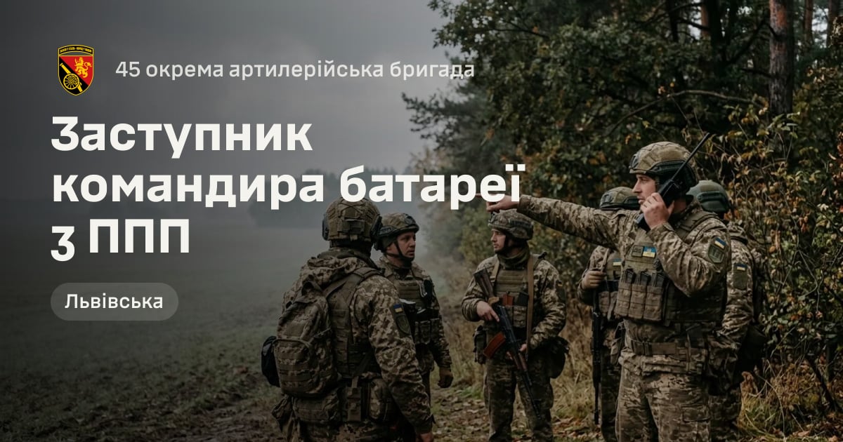 Заступник командира батареї з ППП — 45 окрема артилерійська бригада