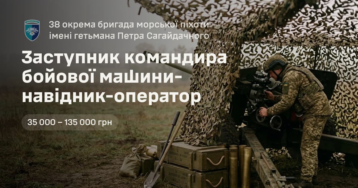 Заступник командира бойової машини-навідник-оператор — 38 окрема бригада морської піхоти імені гетьмана Петра Сагайдачного