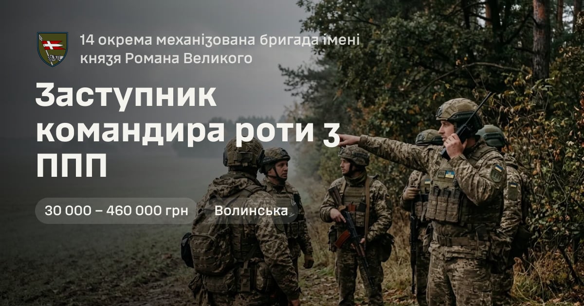 Заступник командира роти з ППП — 14 окрема механізована бригада імені князя Романа Великого